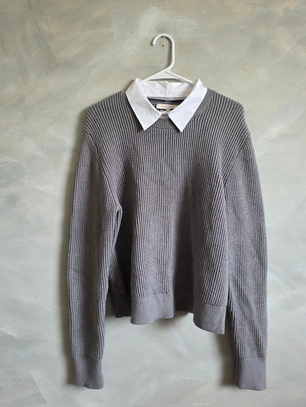Favorite Daughter The Katie Sweater Gray White Sz L